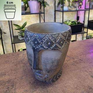 Keramický obal hlava hnědý na průměr 6 cm